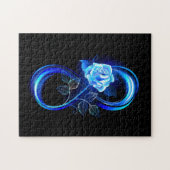 Puzzle Glowing infinity with blue rose (Horizontal)
