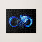 Puzzle Glowing infinity with blue rose (Horizontal)