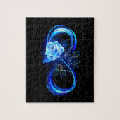 Puzzle Glowing infinity with blue rose (Vertical)