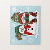 Puzzle Gnome de Noël cosy Bonhomme de neige Vacances d'hi (Vertical)