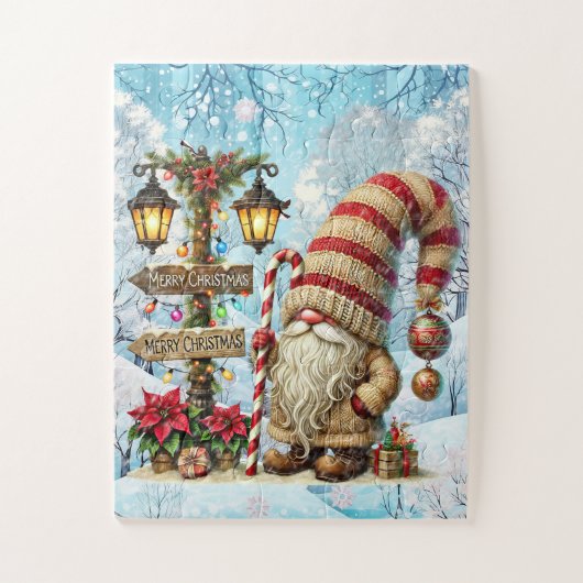 Puzzle Gnome de vacances de Noël festif (Vertical)