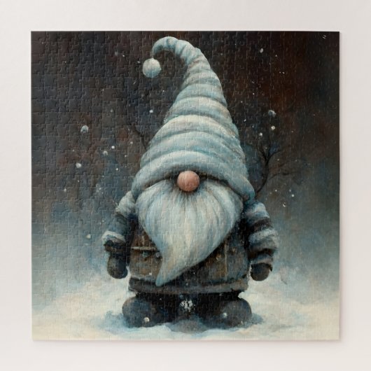 Puzzle Gnome d'hiver dans une forêt de neige (Vertical)