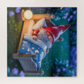Puzzle Gnome endormi dans un jardin nocturne (Horizontal)