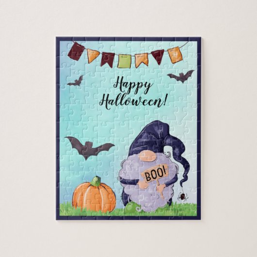 Puzzle Gnome Happy Halloween (Vertical)