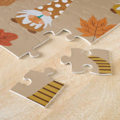 Puzzle Gnomes d'action de grâce avec feuilles d'automne (Côté)