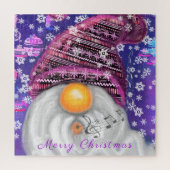 Puzzle Gnomin En Casquette Violet Chante Une Chanson De N (Vertical)