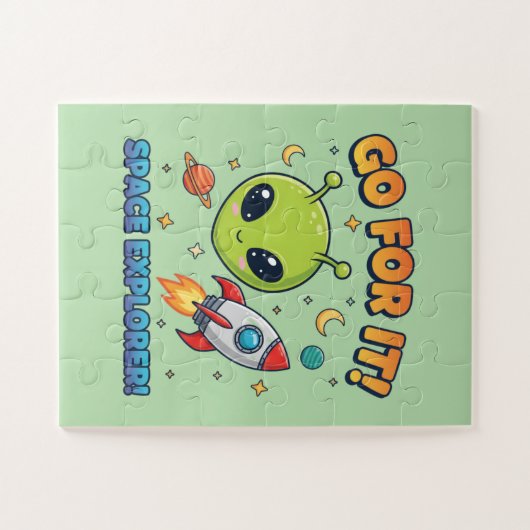 Puzzle Go For It! Space Explorer - Cute Alien (Horizontal)