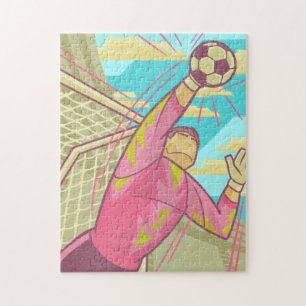 Puzzle Goalkeeper gardien de but de football Illustration