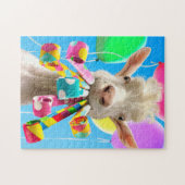 Puzzle Goat with Party Blowers (Horizontal)
