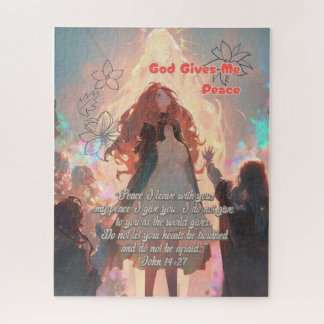 Puzzle God Gives Me Peace - Christian Vintage Retro Anime