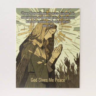 Puzzle God Gives Me Peace - Christian Vintage Retro Anime