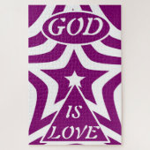 Puzzle "God Is Love" Mystical Deep Purple (1 John 4:16) (Vertical)
