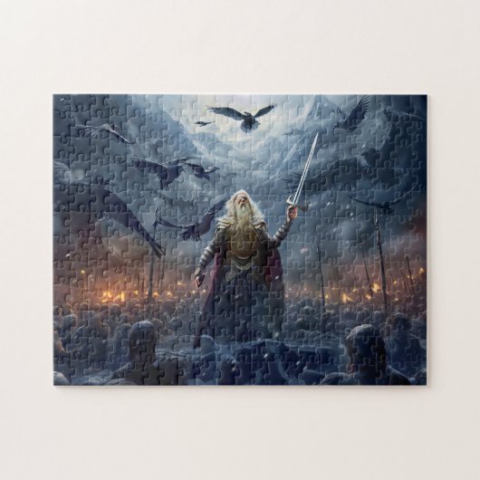 Puzzle God Odin leads Einherjer Warrior of Asgards (Horizontal)