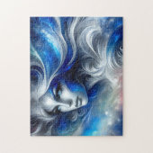 Puzzle Goddess Celestial White Blue Head Février - (Vertical)