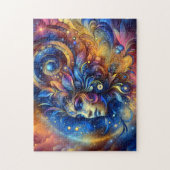 Puzzle Goddess Head blue Feather in Hair Août - (Vertical)