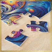 Puzzle Goddess Head Cosmal Cheveux bleu yeux Septembre -