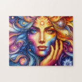 Puzzle Goddess Head flow Cheveux deux couleurs Yeux Octob (Horizontal)