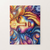 Puzzle Goddess Head flow Cheveux deux couleurs Yeux Octob (Vertical)