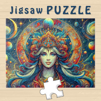 Puzzle Goddess Head flow turquoise Cheveux Avril -