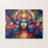 Puzzle Goddess Head or round Planètes dans les cheveux Dé (Horizontal)