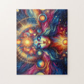 Puzzle Goddess Head or round Planètes dans les cheveux Dé (Vertical)