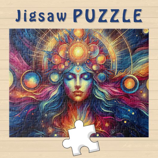 Puzzle Goddess Head or round Planètes dans les cheveux Dé