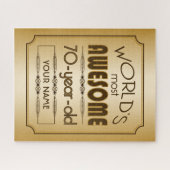 Puzzle Gold 70th Birthday Celebration World Best Fabulous (Horizontal)