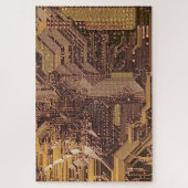 Puzzle Gold Cyber Circuit Board Tech Art Electronique (Vertical)
