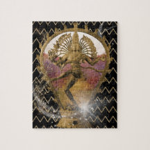Gold Dancing Shiva Starry Chevron