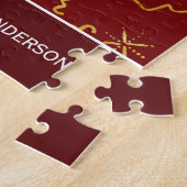 Puzzle Gold Foil Christmas Tree Pattern Red Holiday (Côté)