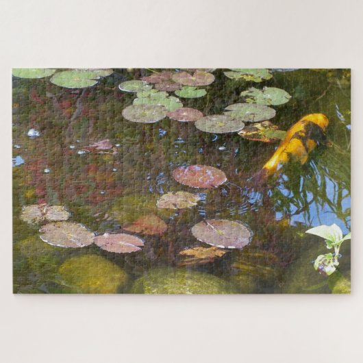 Puzzle Gold Koi dans l'étang Lily (Horizontal)