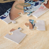 Puzzle Gold Love Brush Script Overlay Couple Photo Memory (Côté)