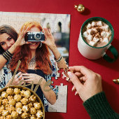 Puzzle Gold Love Brush Script Overlay Couple Photo Memory