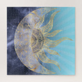 Puzzle Gold Moon Sun Mandala Celestial Design (Vertical)