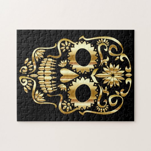 Puzzle Gold Sugar Skull (Horizontal)