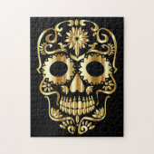 Puzzle Gold Sugar Skull (Vertical)