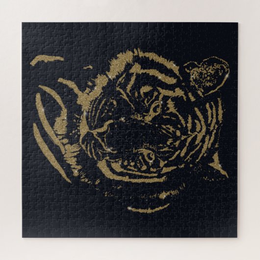 Puzzle Gold Tiger noir Design (Horizontal)