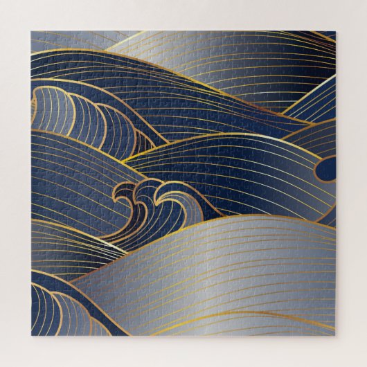 Puzzle Gold Wave Lines, Vintage Abstrait. (Vertical)