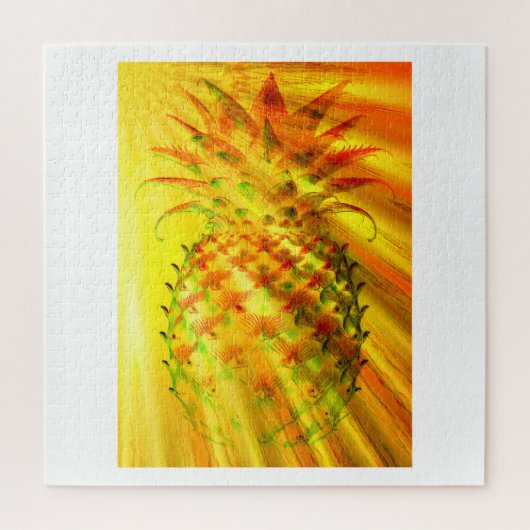 Puzzle Golden Rays Passing Through A Large Pineapple (Vertical)