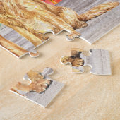 Puzzle Golden Retriever Amoureux des chiens Aquarelle Noë (Côté)