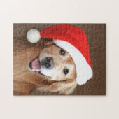 Puzzle Golden retriever avec le casquette de Père Noël (Horizontal)