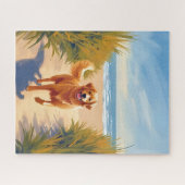 Puzzle Golden Retriever Beach Path | Ocean Dog Pet (Horizontal)