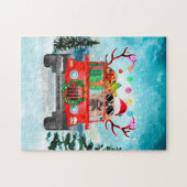 Puzzle Golden Retriever chien avec cadeaux de Noël (Horizontal)