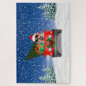 Puzzle Golden Retriever chien avec cadeaux de Noël (Vertical)