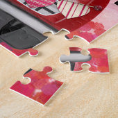 Puzzle Golden Retriever Chien voiture avec les coeurs Val (Côté)