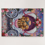 Puzzle Golden Retriever Dog Valentine's Day  (Horizontal)