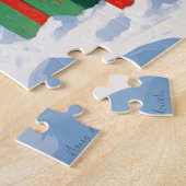 Puzzle Golden Retriever en neige avec Casquette de Noël (Côté)