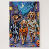 Puzzle Golden Retriever Halloween ou Trick-or-Treating (Vertical)