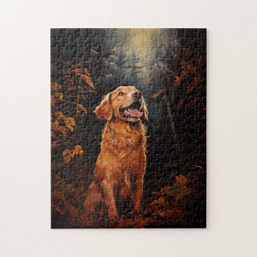 Puzzle Golden Retriever la nuit (Vertical)