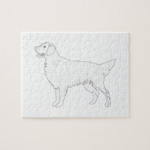 Puzzle Golden Retriever prêt pour la conception couleur